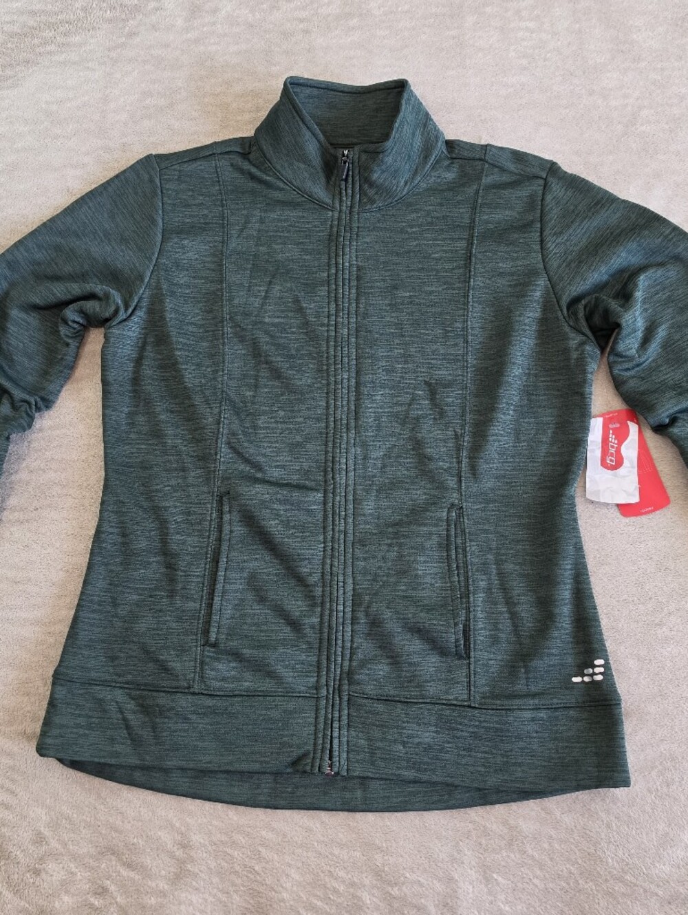 bcg Women's Heathered Forest Green Full-Zip Utility Jacket